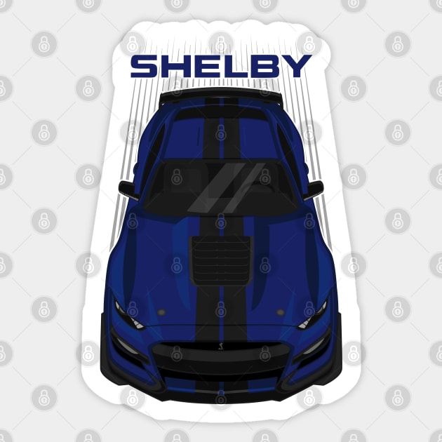 Ford Mustang Shelby GT500 2020-2021 - Kona Blue - Black Stripes Sticker by V8social